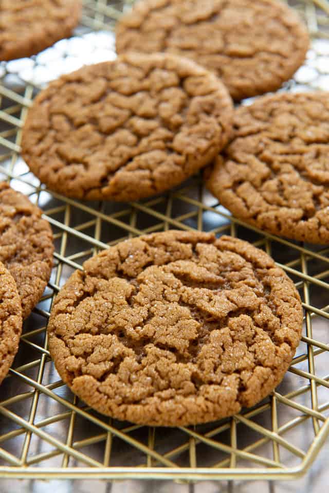 Molasses Cookies - On a Gold Wire Rack