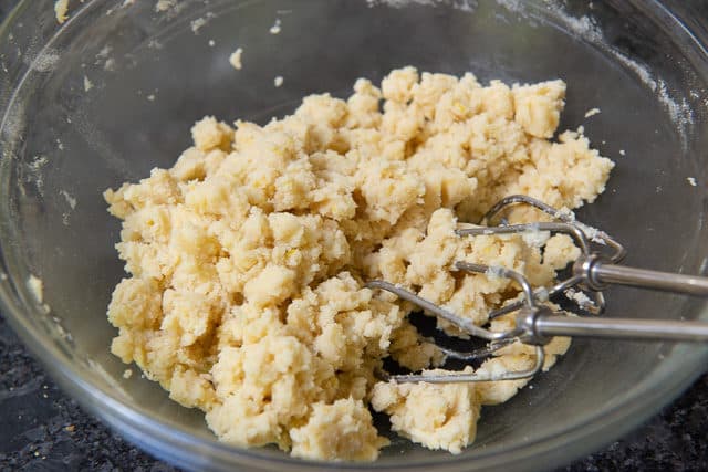Crumbly Shortbread Bar Mixture in Bowl