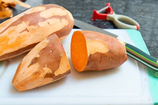 Cutting Sweet Potato In Half