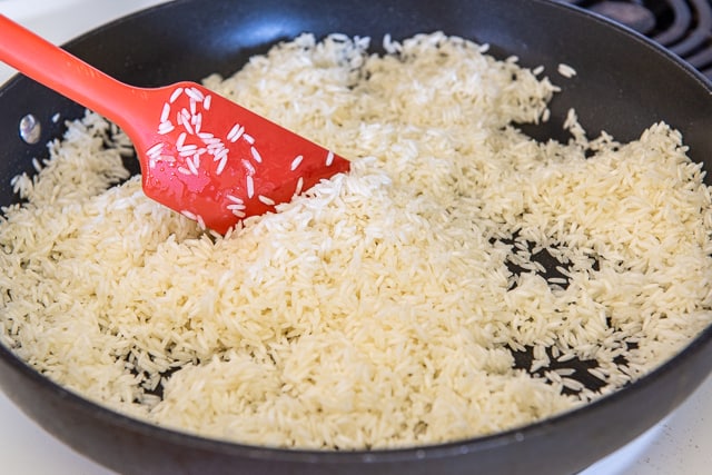 Rice Toasted in Ghee Until Opaque and Chalky in Look