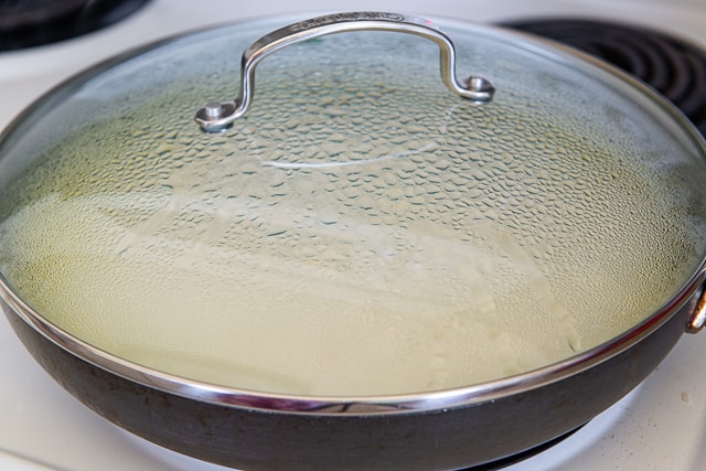 The Pan Covered Tightly With a Glass Lid