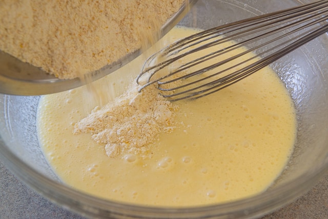 Adding Cornmeal Dry Mix to Buttermilk Mixture
