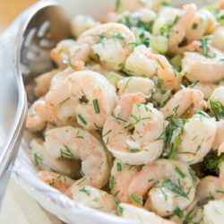 Shrimp Salad In a Bowl with Spoon
