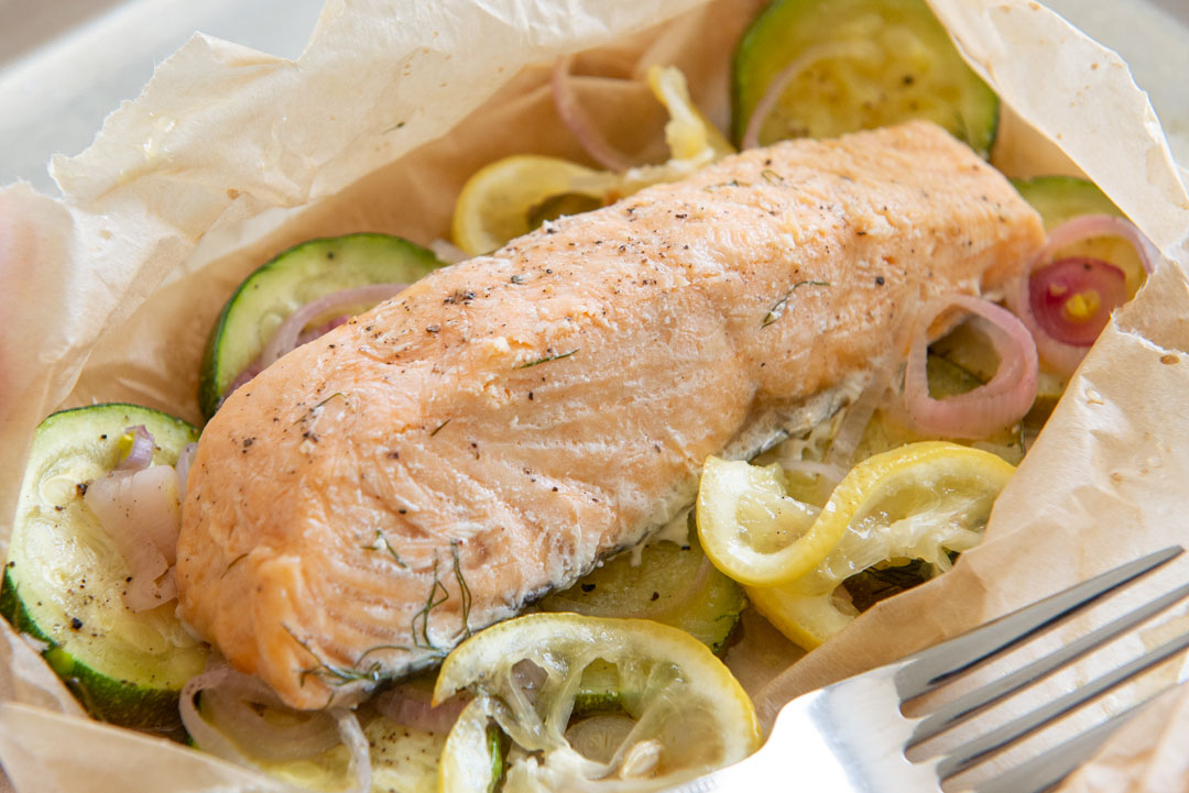 Salmon in Parchment Paper  Salmon en Papillote Recipe by Lounging with  Lenny 