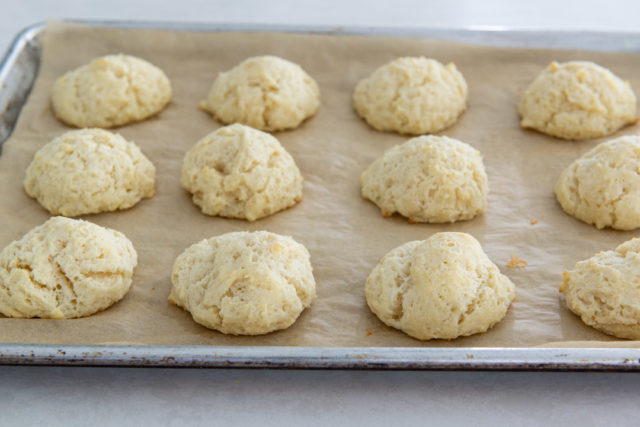 Buttermilk Drop Biscuits - on a Parchment Lined Baking Sheet