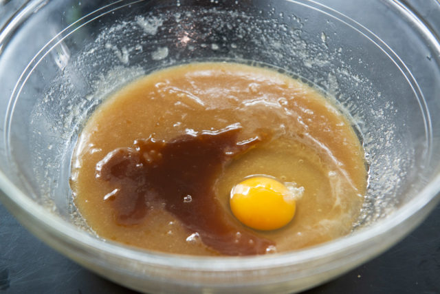 Wet Ingredients In a Bowl with Vanilla and Egg