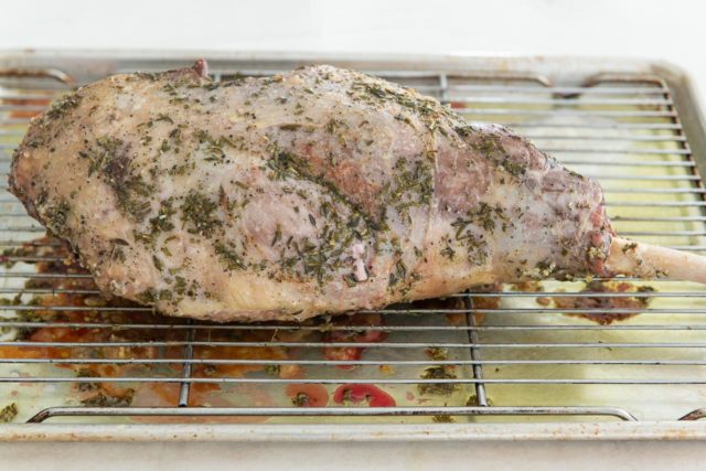 Roast Leg of Lamb - On a Wire Rack with Herbs