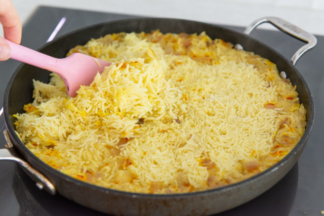 Yellow Saffron Rice - How It Looks After Cooking