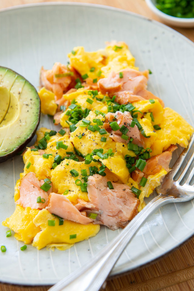 Salmon and Eggs - Scrambled Together and Topped with Chives