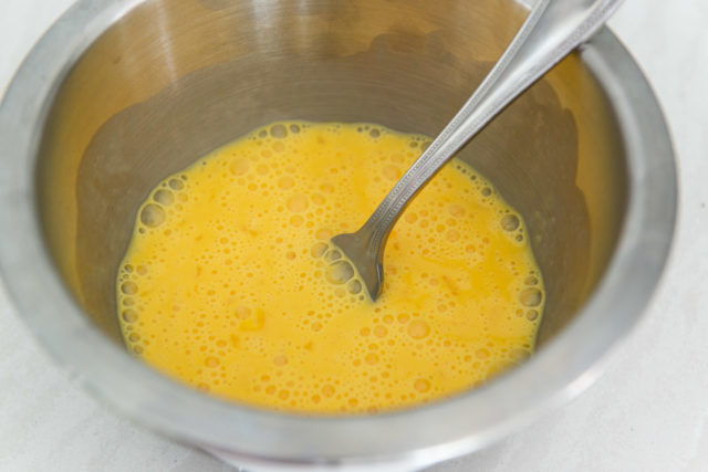 Whisked Eggs with Half and Half and Salt