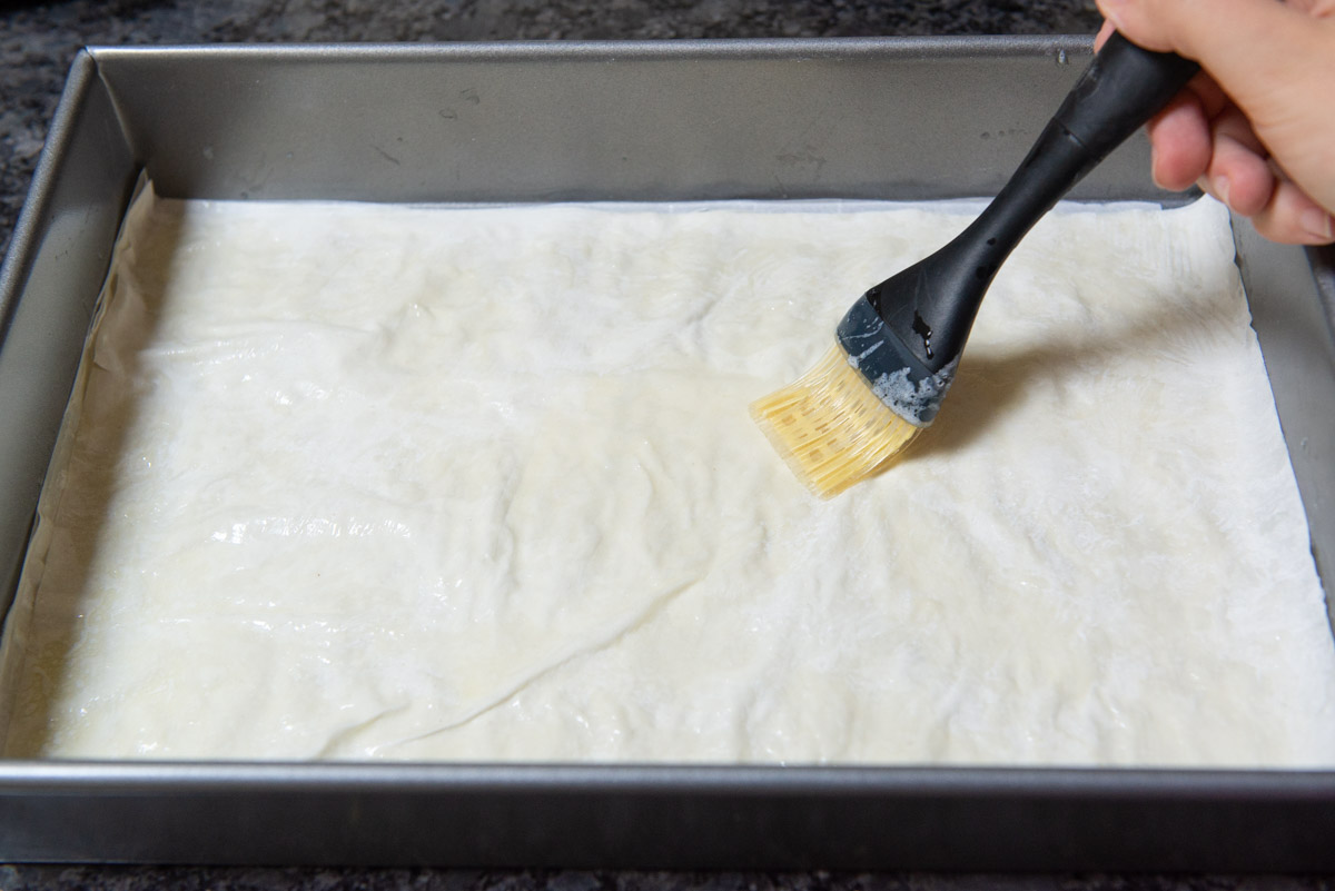 Brushing Phyllo Dough with butter