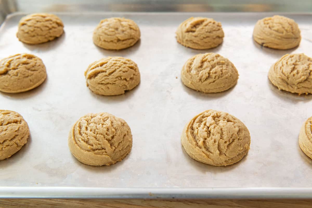 The Best Peanut Butter Cookies on a Sheet Pan Freshly Baked