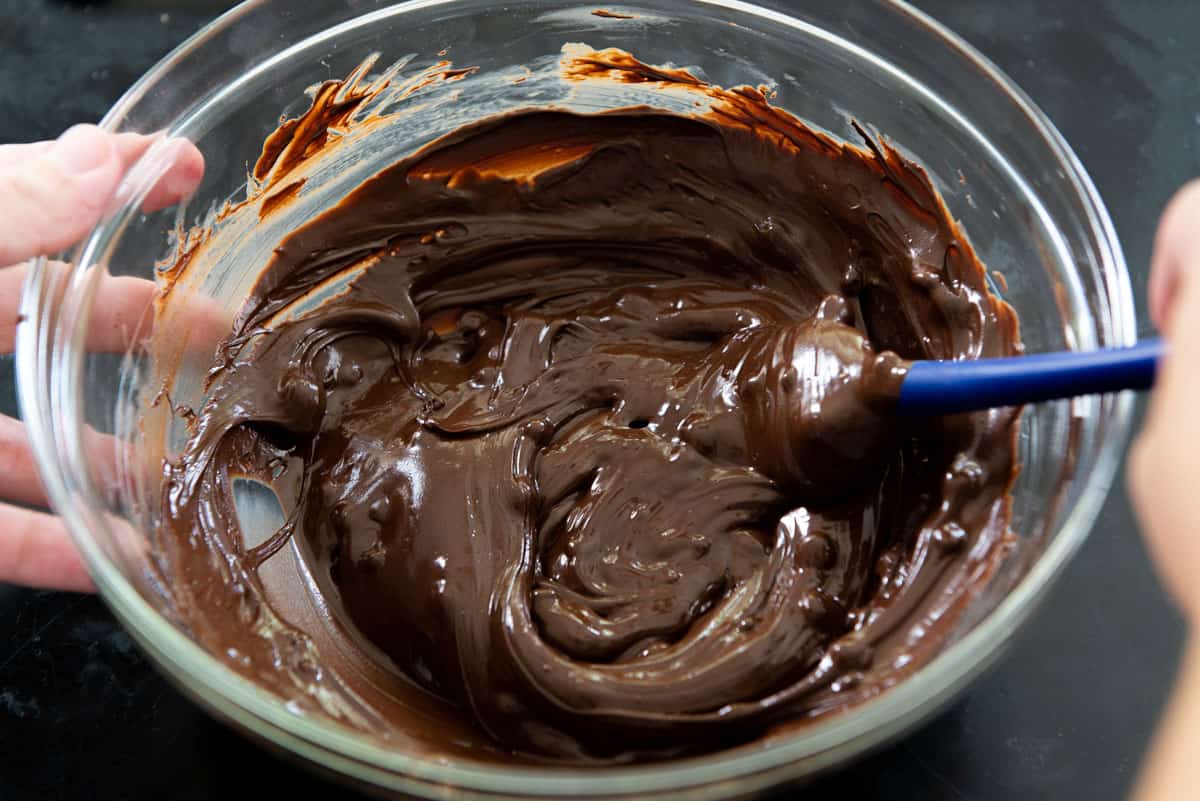 Melted Bittersweet Chocolate in Bowl