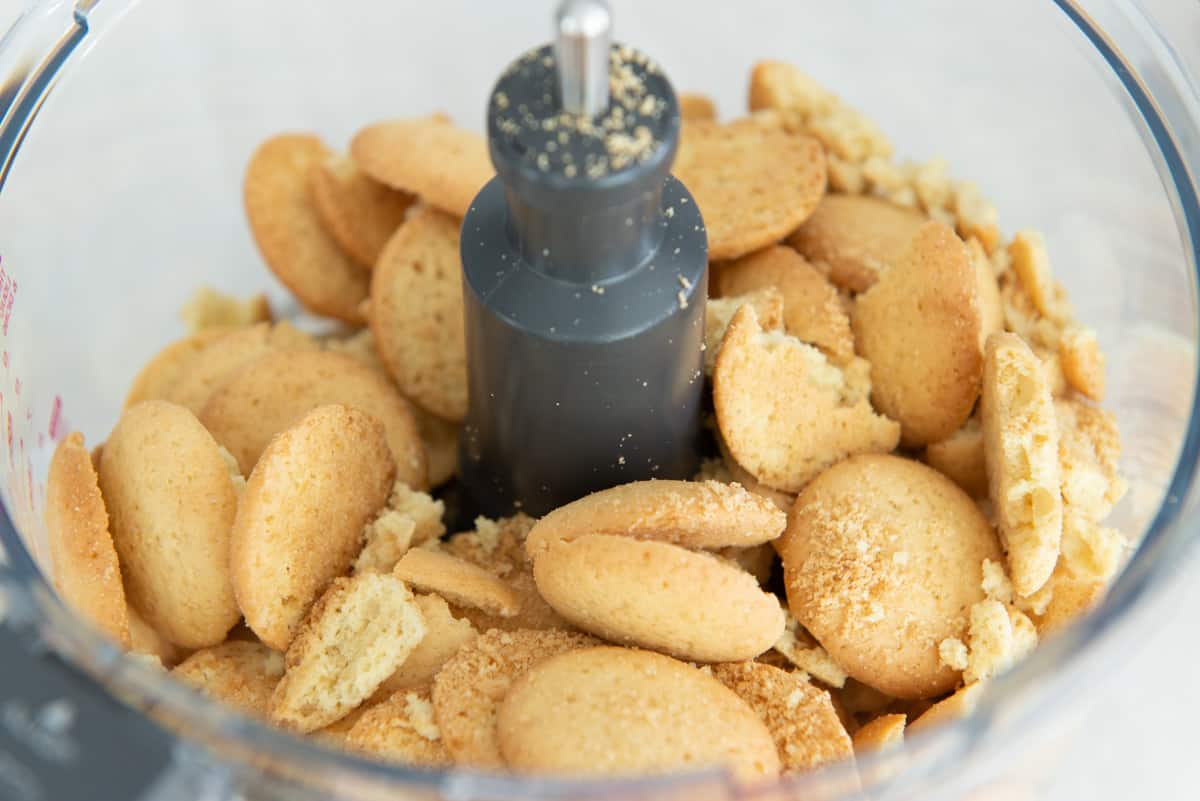 Vanilla Wafer Cookies In a Food Processor Bowl