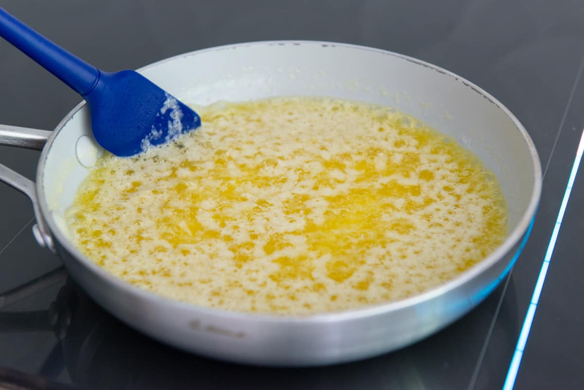 Melting Butter In a Small Skillet on Cooktop