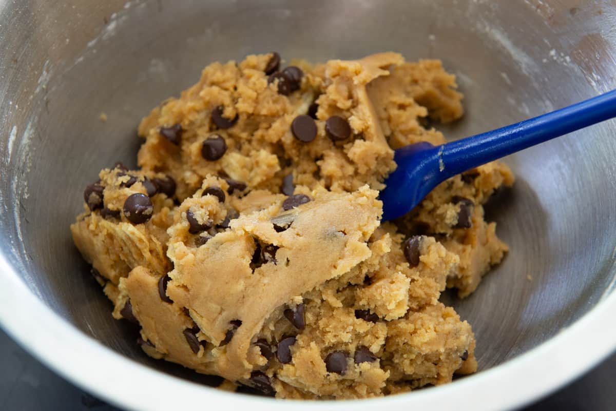 Potato Chip Cookie Dough In Mixing Bowl