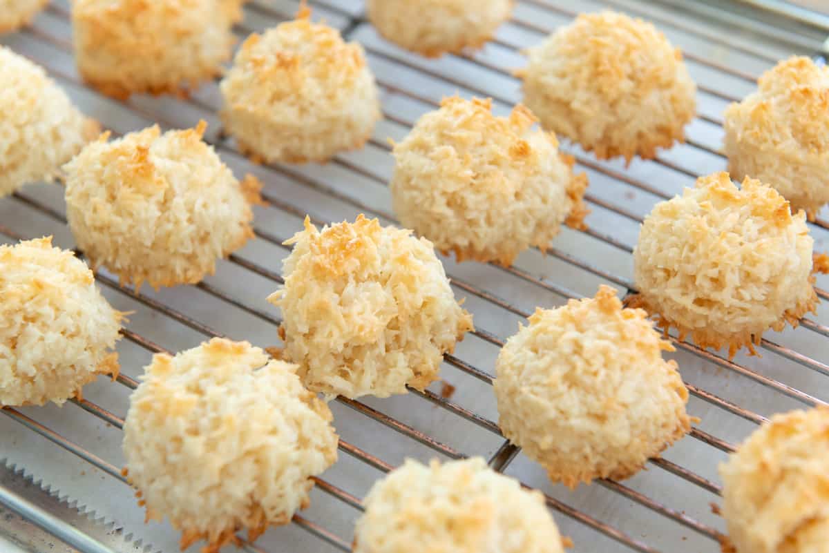 Coconut Macaroons Cooling On Wire Rack