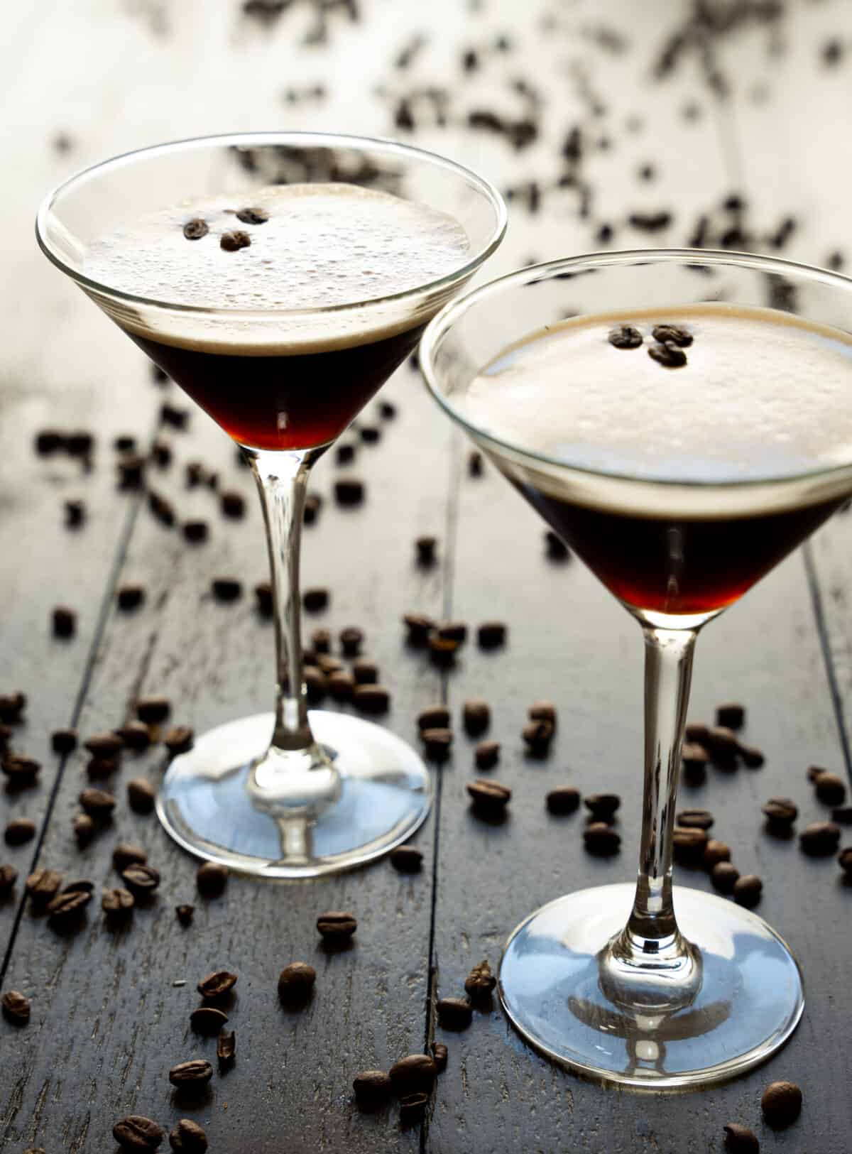 two espresso martinis